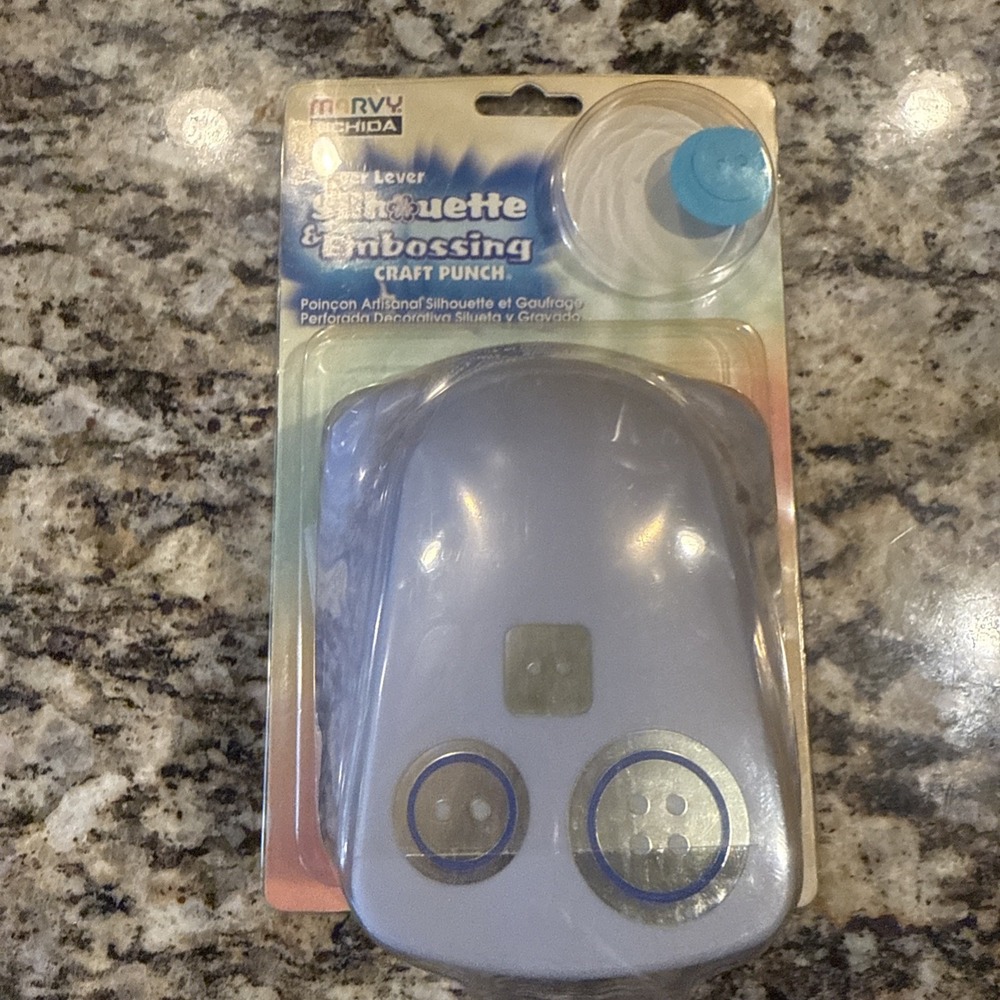 SE-S06 buttons CLEVER LEVER CRAFT PUNCH, NOS Silhouette & Emboss Marcy Uchida